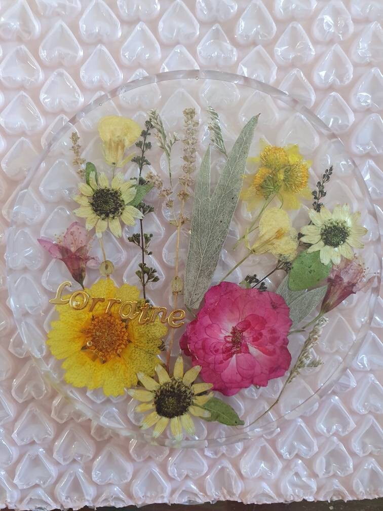 Natural Flowers Coasters,Colorful Pressed Real Flowers Outdoor Coasters,Custom Wedding Birthday Christmas Gifts Table Decor,Wildflowers Art