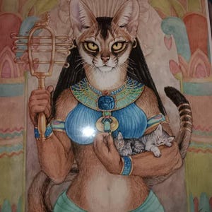 Bastet Egyptian Cat Goddess Print - Etsy