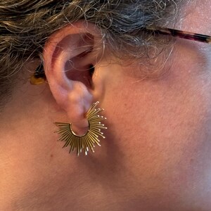 14K Sunburst Earrings - Christmas Gift - 14K Gold Sunshine