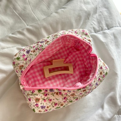 Heart Makeup Bag Blue
