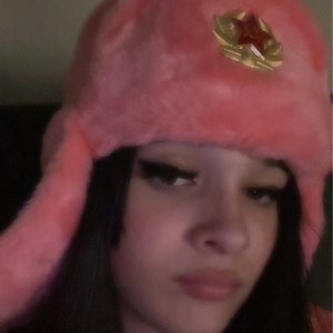 Pink soviet ushanka Clearance