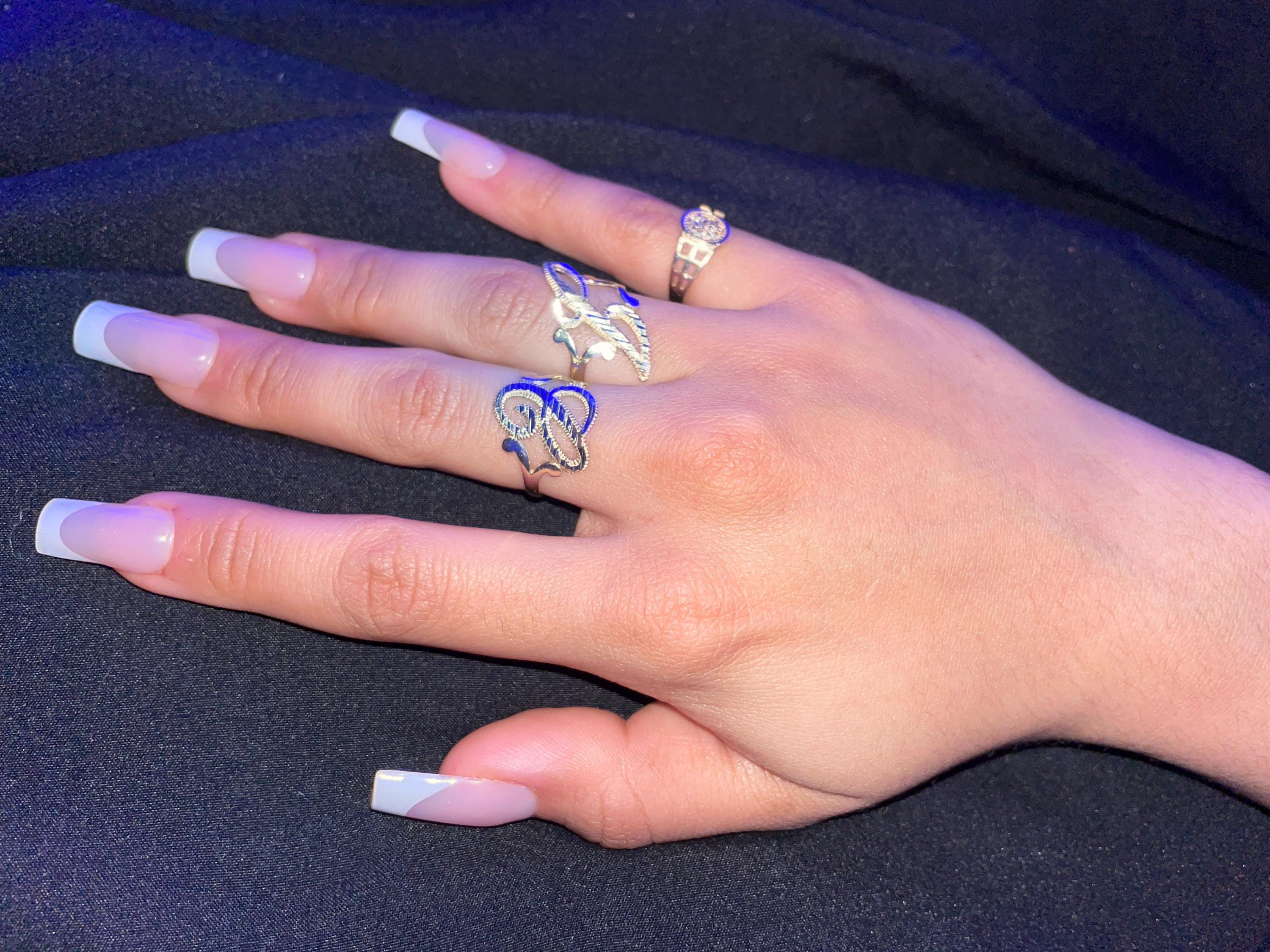 10K Gold Initial Ring / Cursive Initial Alphabet Ring / Initial Letter Alphabet Ring