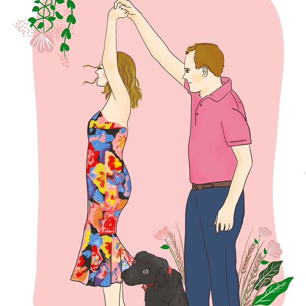 Love Story Map, Couple Journey Illustration, Custom Illustration ...