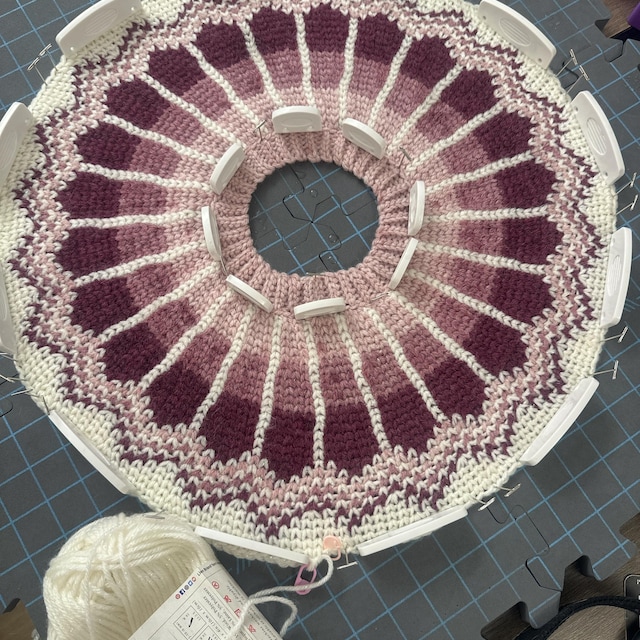 A customer's finished Traveler Fair Isle Sweater Crochet Pattern + Video