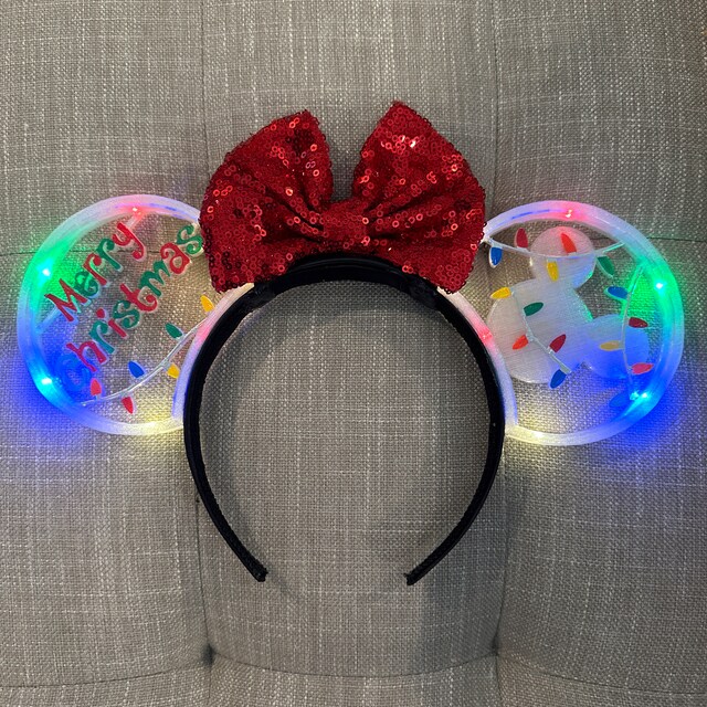 ON SALE! Light up Christmas 3D Printed Disney Ears - Etsy display picture 1