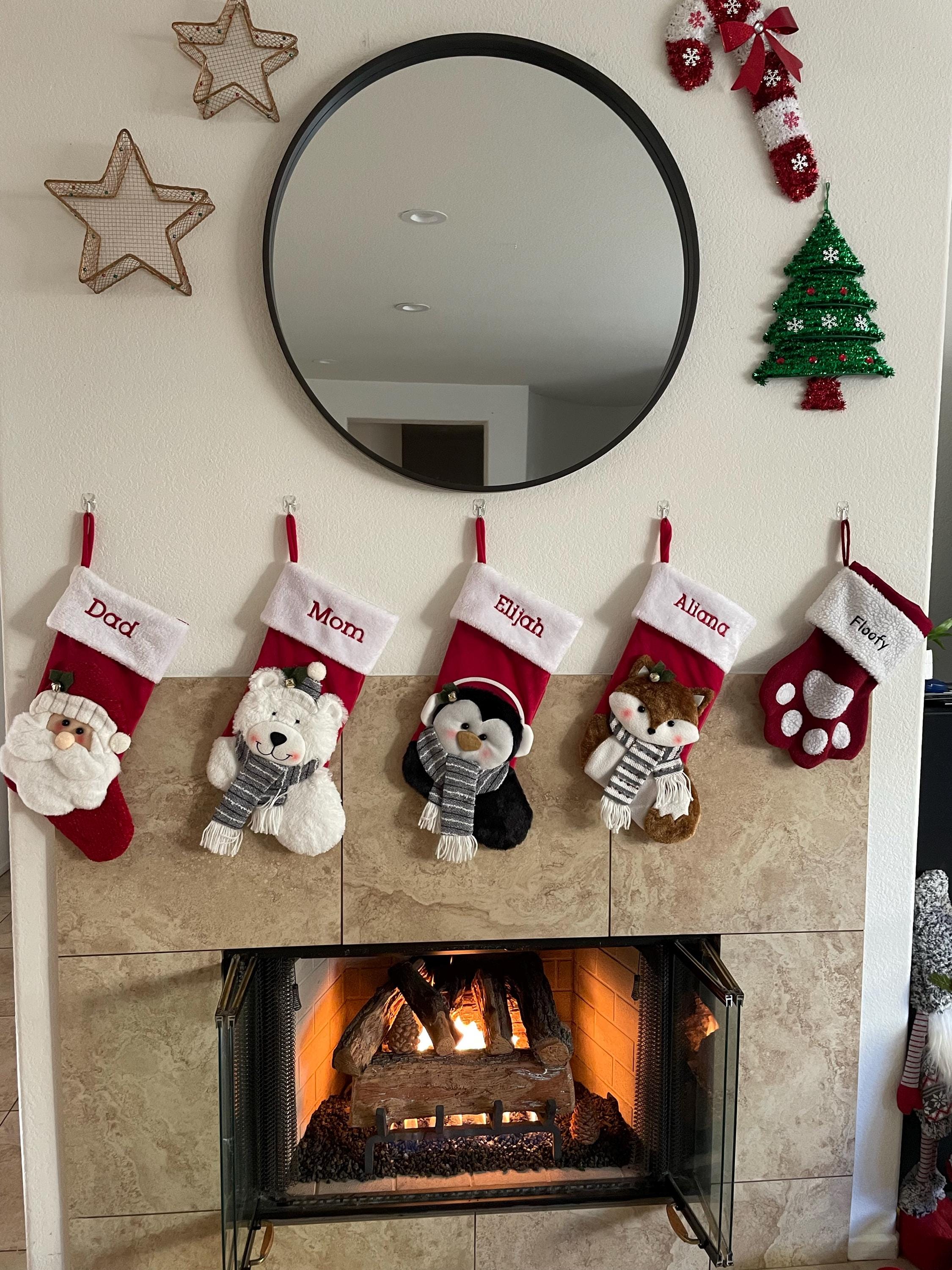 Personalized Christmas Stocking-Plush Stocking-Holiday Décor-Embroidered Name-Family Stockings-3D Plush Character- 6 Characters Available