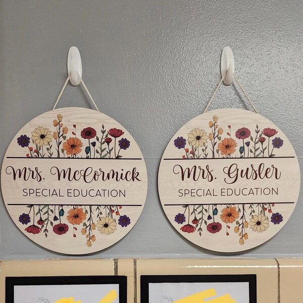 Personalized Teacher Door Sign, Custom Teacher Name Front Door Sign ...