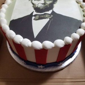 Abraham Lincoln President Edible 2D Fondant Birthday - Etsy Australia