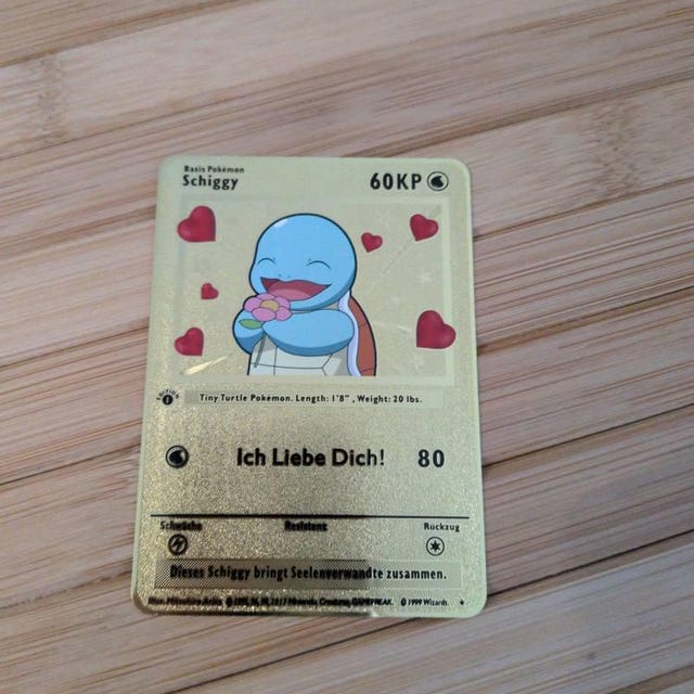 Pokemon Card Squirtle "i Love You" Gold Metal Card Custom Made Love Gift  Romantic Limited Edition Love Card - Etsy