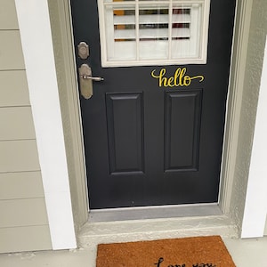 Hello Door Decal Front Door Greeting, Hello Sticker, Welcome to Our ...