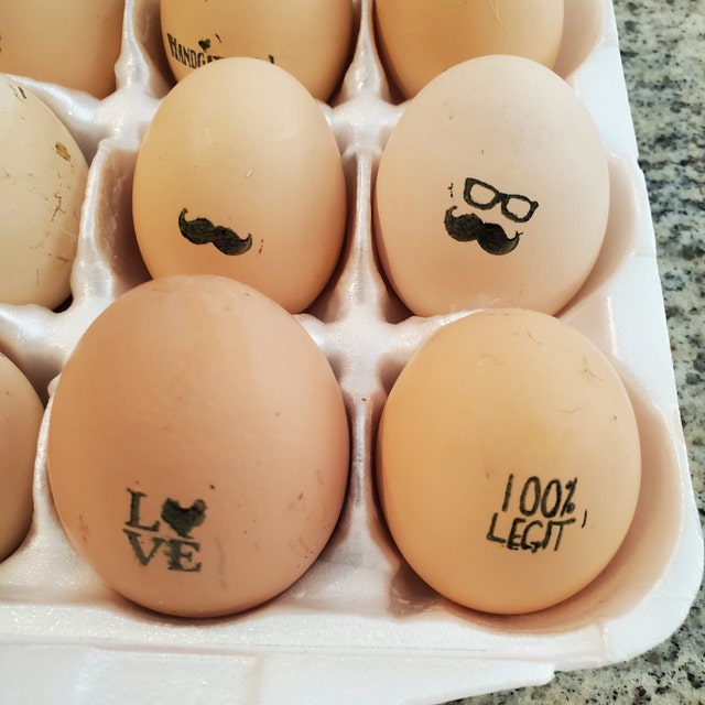 Chicken Made of Hearts Egg Stamp