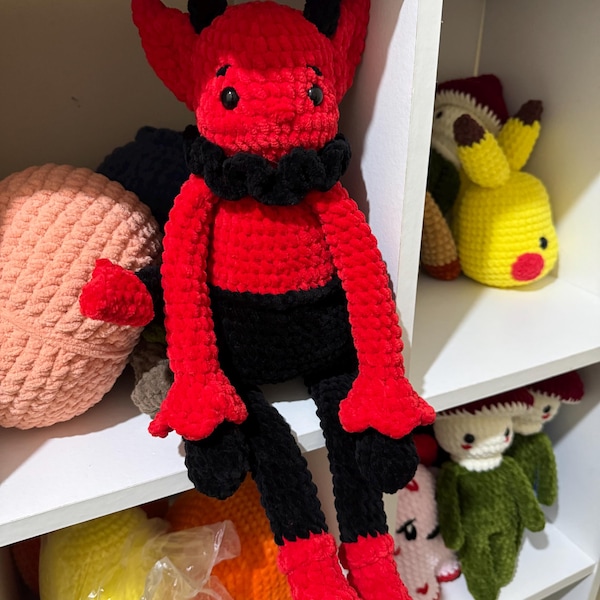 Buster the Beelzebub Crochet Pattern, Devil Plushy Pattern, Imp Crochet ...