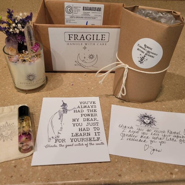 Attract Love Intention Candle Packed With Crystals, Herbs & Flowers ...