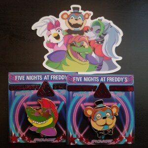 FNAF Security Breach Ver. 2 Enamel Pins Free Sticker 