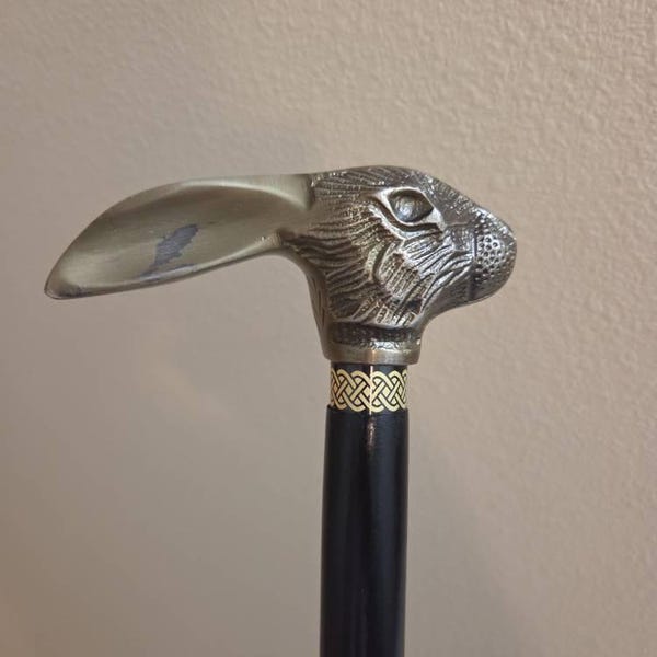 Victorian Brass Rabbit Handle Walking Cane - Wooden Mobility Stick - Etsy