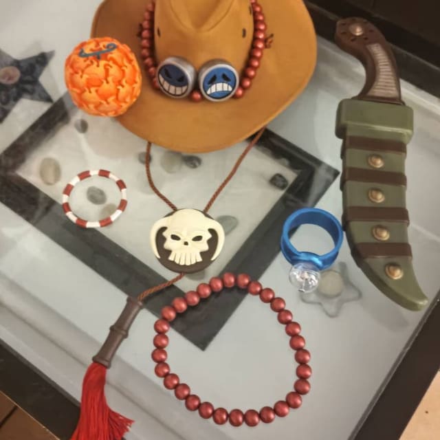 Portgas D. Ace Cosplay Hat Dagger Necklace Log Pose 