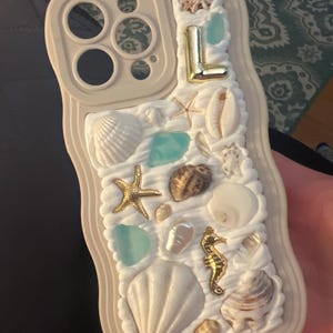Customized iPhone case in any size - Handcrafted mosaic seashell with personalised initial by Sunny & Me - made in Australia