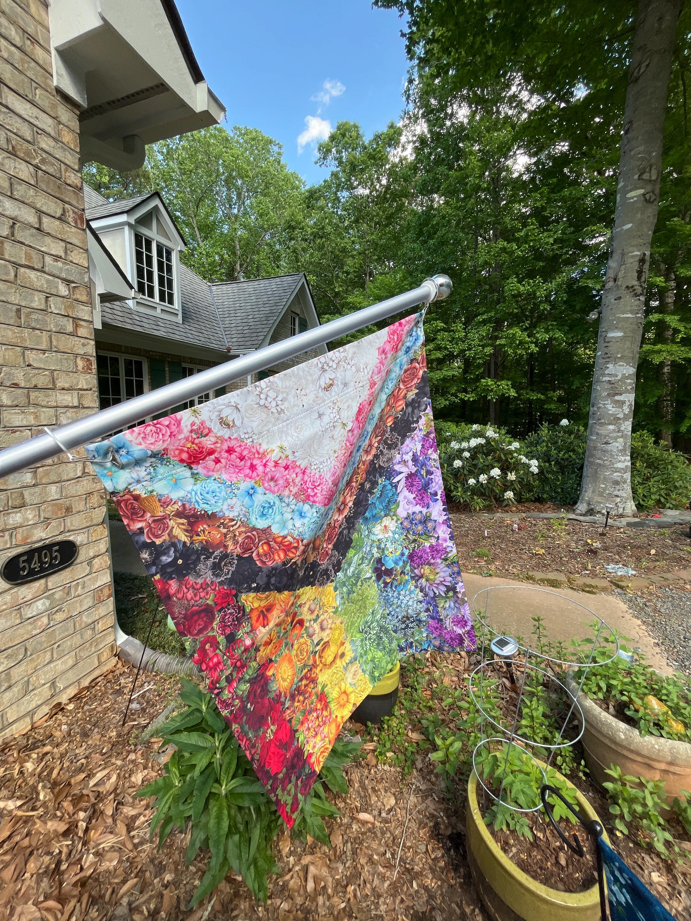 Floral Progressive Pride Flag Garden & House Banner, LGBTQ+ Flag For Home, Beautiful Flower Gay Pride Garden Flag, Pride is Beauty