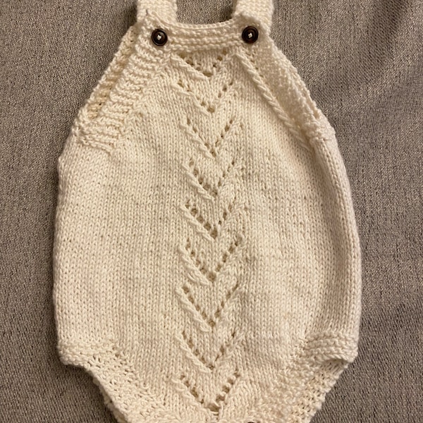 Baby Romper Knitting Pattern PDF - Lacey Romper Beginners - Instant ...