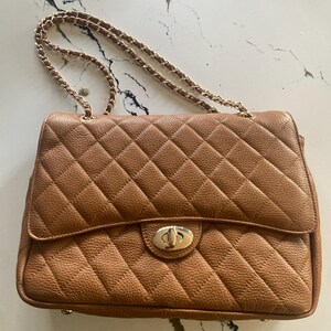Classic Style XL DIAMONDS Genuine Leather Shoulder Bag