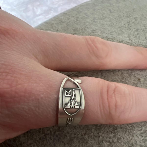 Yellow Jasmine Sterling Spoon Ring, Art Nouveau Spoon Ring, Floral ...