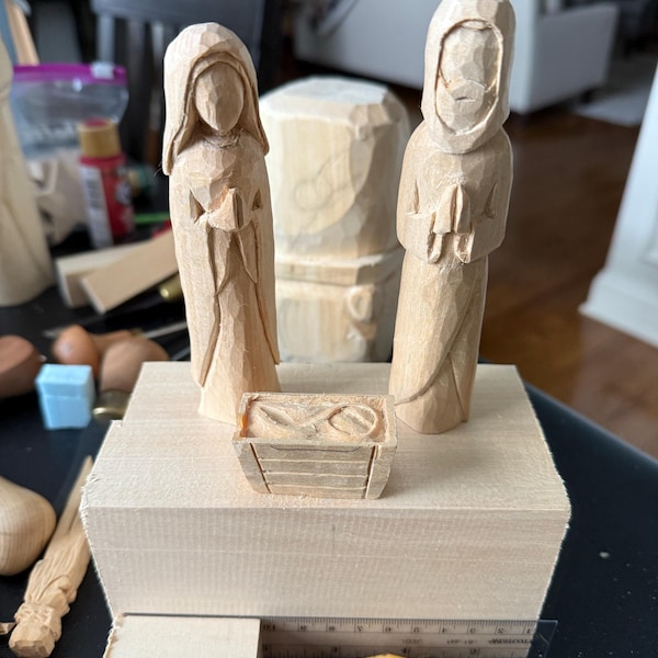 Joseph Nativity Wood Carving Stencil | 3D Printed Template for ...