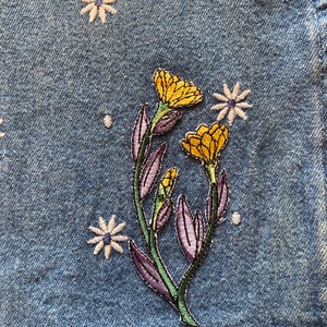 Fleurs-Automne Couleurs-avec perles-brodé Iron On Applique Patch Fleurs-Automne Couleurs-avec perles-brodé Iron On Applique Patch