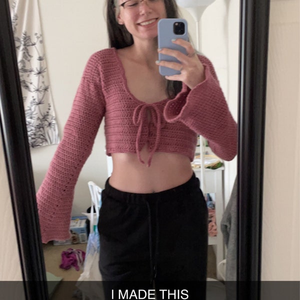 Tie Front Crochet Cardigan (Room 34 by Dex)