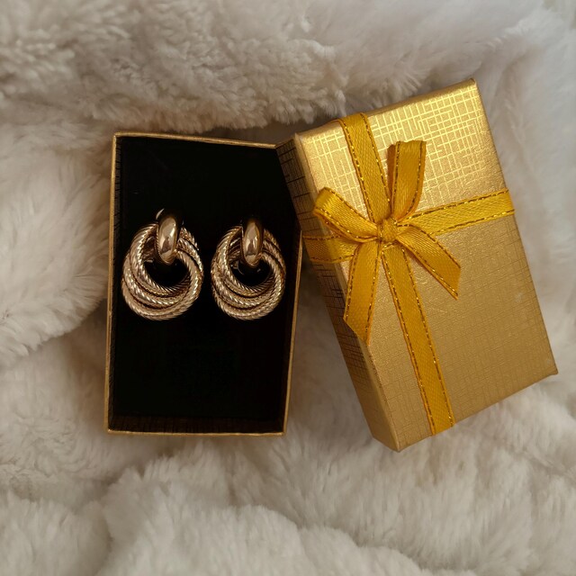 Trendy Best Seller Gold Twisted Knot Drop Earrings , Gold