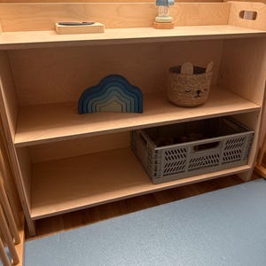 Montessori toy shelf, wooden  shelf, plywood storage cabinet, modern toy shelf, toodler room, nursery arrangement
