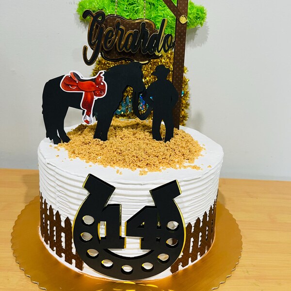 Cowboy Cake Topper, Rodeo Cake Topper, Rustic Cake Topper, Western Cake ...