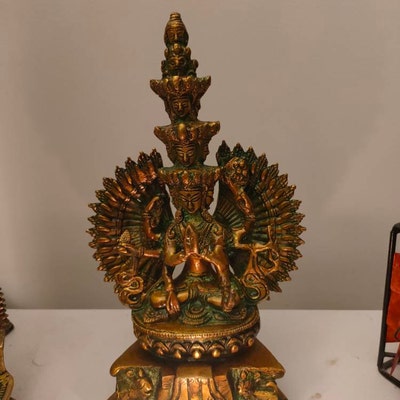 Goddess Tara Statue , Antique Brass . Standing Devi Tara Statue 23.5 Cm ...