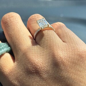 90 Day Fiance Jasmine Ring CT Emerald Cut Engagement Ring Yellow