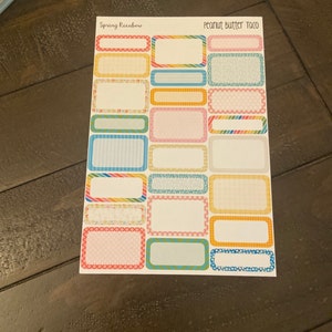 Spring Rainbow Mixed Boxes Planner Stickers - Half Boxes - Quarter ...