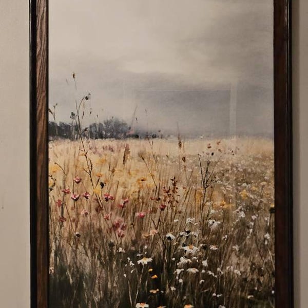 Wildflower Field Art Prints Set of 2 Wall Art Rustic Country Landscape ...