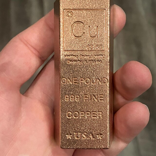 1ポンド 純銅 バー .999ファイン 1 lb Copper Ingot .999 Fine Copper 16 oz copper bar Bullion - Etsy