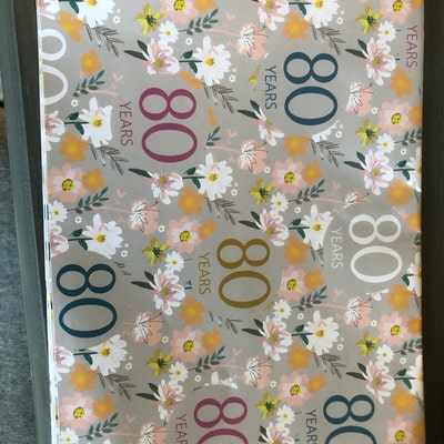 2 Sheets 70th Birthday Wrapping Paper Age 70 Birthday White - Etsy UK