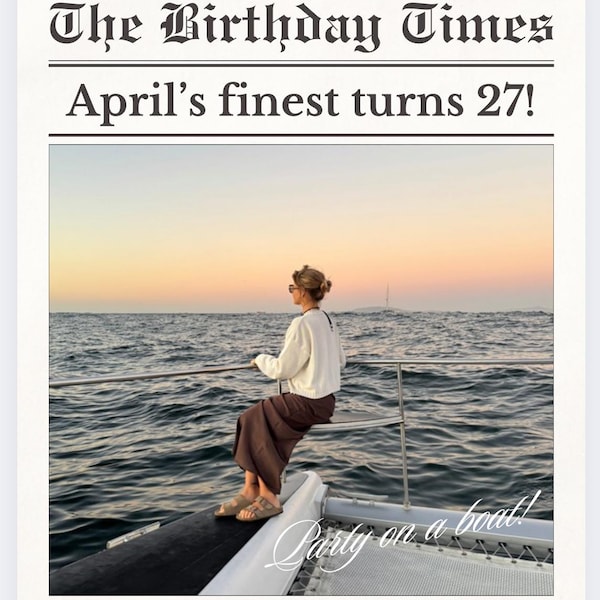 Birthday Newspaper Template, Custom Newspaper Large, the Birthday Times