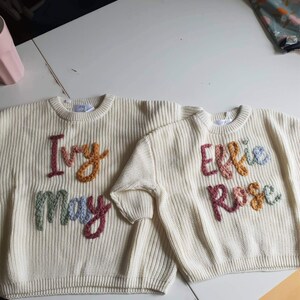 Baby Unisex Kids Plain Rainbow Embroidery Logo Crew Neck Long Sleeve Pullover