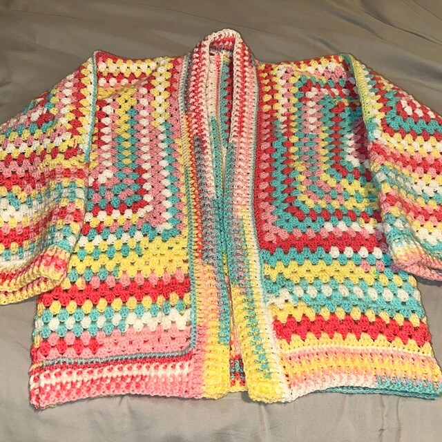 H*a様 GRANCY distractiondesign big cardig Woodland Fairy Hexi Cardigan, Granny Square Oversized
