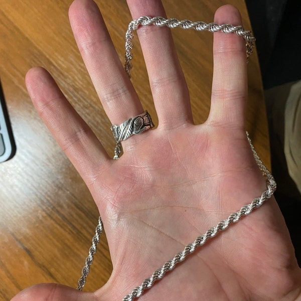 925 Sterling Silver Rope Chain Necklace, Handmade Rope Chain All Size ...