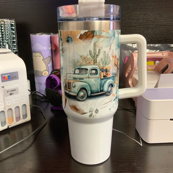Country Music 40oz Quencher Tumbler Wrap - Seamless PNG Tumbler Design ...