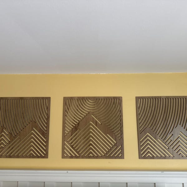 Gravity Wood Wall Art Set Of 3, Large Rectangular Wooden Wall Art, Aesthetic Wood Wall Art For Modern Interiors, Home Gift Wood Wall Panels - UK