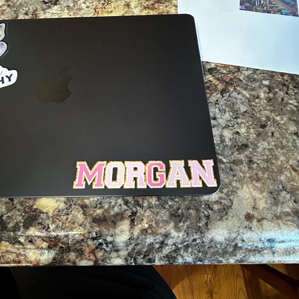 Bow Name Tag, Custom Pink Name Sticker for Kids, Aesthetic Name Decal ...