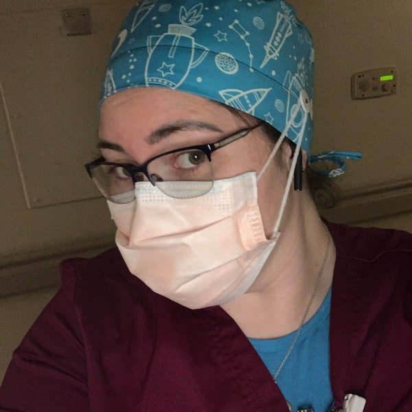 Unisex Nurse Scrub Cap: Nursing Insignia, Adjustable Fit - View #2