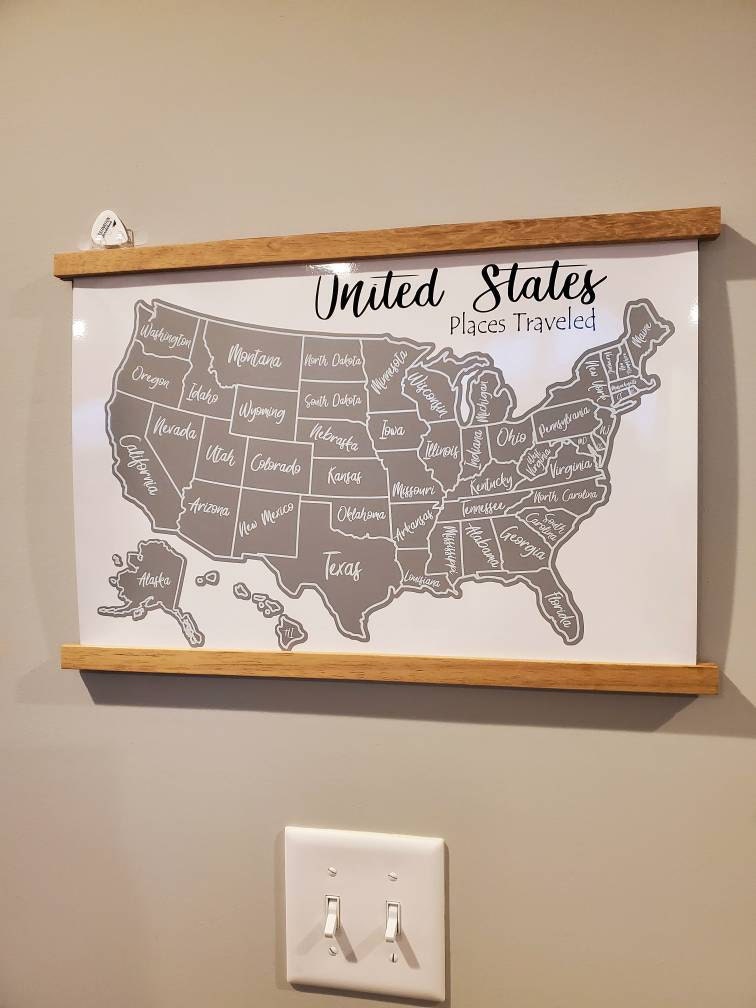 USA Scratch Off Map; State Symbols map; United States Poster; Educational travel scratch off poster; Places Traveled Map; Scratch off poster