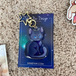 Ravenpaw Warrior Cats Keyring Charm – Shinepaw Design