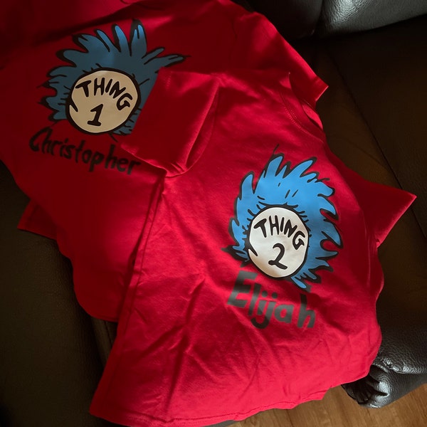 Thing 1 and Thing 2 Girl Shirts - Etsy