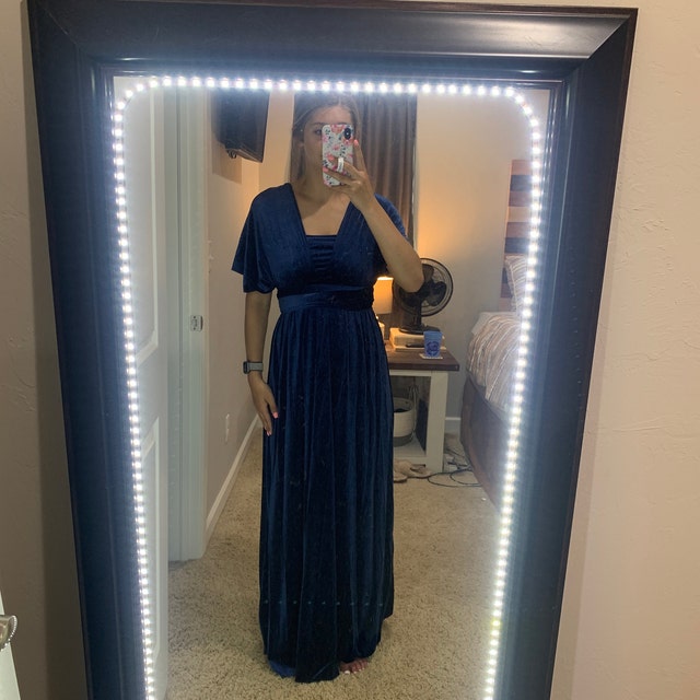 Modcloth Collectif X Mc Silver Screening Velvet Maxi Dress Collectif  Clothing Modcloth Blue Velvet Dress Modcloth