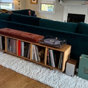 Vinyl storage bench online